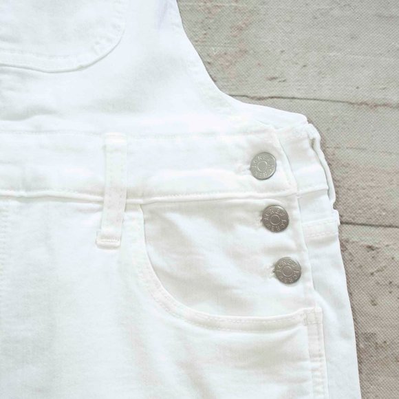 NWT J. Crew Denim Cutoff Overalls in White size M - Picture 4 of 9